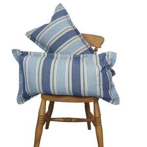 Lauren Ralph Lauren Coastal Hampton Pillows Waterfowl Feather Filled Pair 14x26